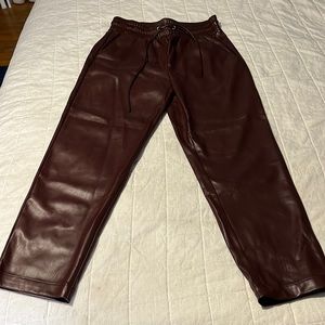 Loft Burgundy leather pants